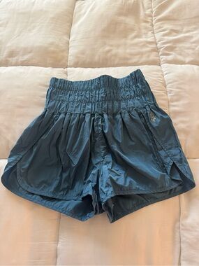 Free People High-Waist Athletic Shorts — Blue